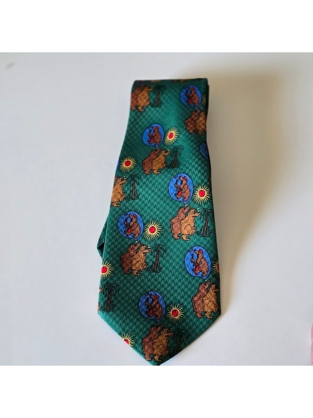Vintage Olympus 100% silk Bear cartoon ties